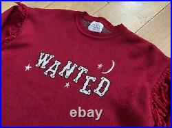 Women's Hayley Menzies Merino Wool'WANTED' Red Jumper Sweater Size Medium