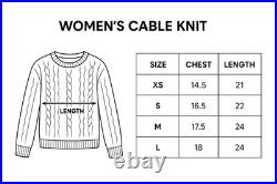 Women's Medium /Polo Ralph Lauren Sweater Cable Knit Cotton Crew Neck GRAY