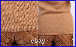 Women's Moncler Brown Wool Nylon Down Short Sleeve Sweater Size M
