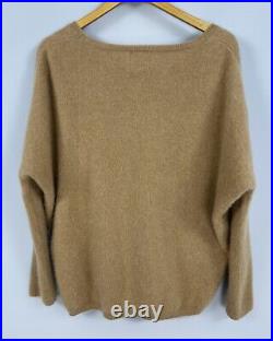 Women's NOT SHY France 100% Cashmere Fluffy Oversized Sweater Beige Size S/M