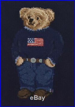 Women's Ralph Lauren Polo 50th Anniversary Iconic Bear Flag Sweater New $398