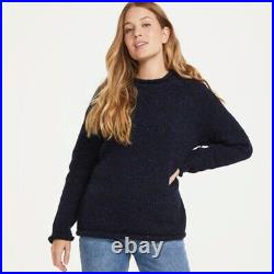 Women's Roll Neck Sweater Blue Fleck