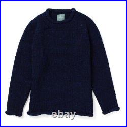 Women's Roll Neck Sweater Blue Fleck