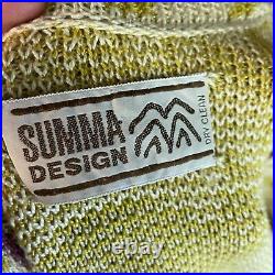 Women's S/M Summa Design Yellow Monkey Knit Cardigan Sweater Timabavati