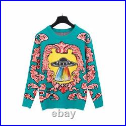 Women's Vintage Warm Thicken Sweaters Loose Winter Autumn Knitted Retro Jacquard