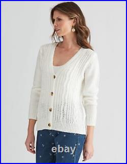 Womens Jumper Fluffy Cable Cardigan W LANE