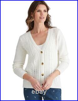 Womens Jumper Fluffy Cable Cardigan W LANE