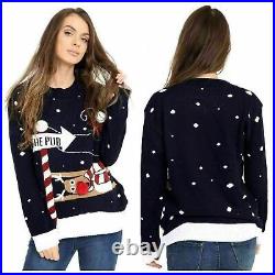 Womens Men's To The Pub Reindeer Novelty Unisex Xmas Christmas Jumper Sweater