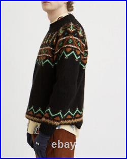 Wood Wood Mens Gunther Folklore Knitted Sweater Jacquard Black Size M/S RRP £250