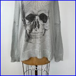Wooden Ships Sweater Women Medium Skull Lightweight Mohair Knit Jumper Core No