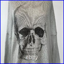 Wooden Ships Sweater Women Medium Wool Skull Lightweight Boho Knit Jumper Cruise