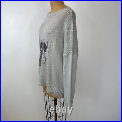 Wooden Ships Sweater Women Medium Wool Skull Lightweight Boho Knit Jumper Cruise