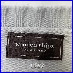 Wooden Ships Sweater Women Medium Wool Skull Lightweight Boho Knit Jumper Cruise