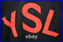 YSL Yves Saint Laurent Sweatshirt Size M Black Sweater Vintage Big Red Logo