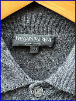 YVES SAINT LAURENT Mens Jumper Medium PURE NEW WOOL Polo Neck Sweater