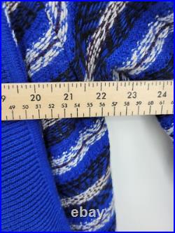 Yigal Azrouel Cardigan Sweater Womens Medium Blue Stripe Wool Blend Open Front