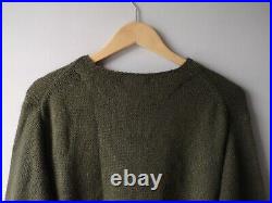 Yohji Yamamoto Mens Knitted Sweater Henley Size M L Olive Green CDG Issey Homme