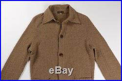 Yves Saint Laurent Mens Vintage Brown Button Up Wool Sweater EU 50 Italy