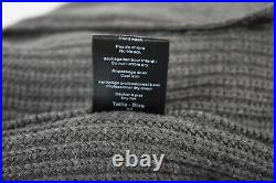 ZAPA Sweater Men's MEDIUM Wool Rib Knit Grey Zip Pockets High Neck Cardigan