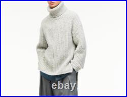ZARA MENS GREY WOOL CUT-OUT SWEATER JUMPER Size S-M LIMITED EDITION NEW