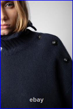 Zadig & Voltaire Alma Sweater Jumper Pullover Cashmere Encre Size M $798