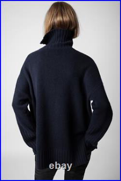 Zadig & Voltaire Alma Sweater Jumper Pullover Cashmere Encre Size M $798