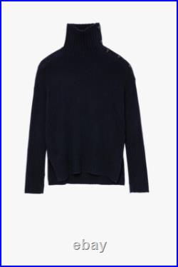 Zadig & Voltaire Alma Sweater Jumper Pullover Cashmere Encre Size M $798