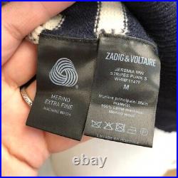 Zadig & Voltaire Jeremia MW Punk Sweater Jumper Wool Womens Medium Striped