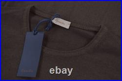 Zanella NWT Merino Wool Crew Neck Sweater Size M in Solid Brown