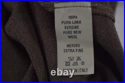 Zanella NWT Merino Wool Crew Neck Sweater Size M in Solid Brown