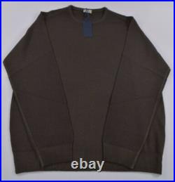 Zanella NWT Merino Wool Crew Neck Sweater Size M in Solid Brown