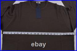 Zanella NWT Merino Wool Crew Neck Sweater Size M in Solid Brown