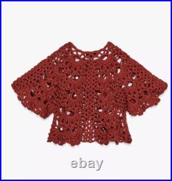 Zara Crochet Cardigan Short Sleeve Terracotta New Ss25 Size M Ref. 0021/019 Zara Crochet Cardigan Short Sleeve Terracotta New Ss25 Size M Ref. 0021/019