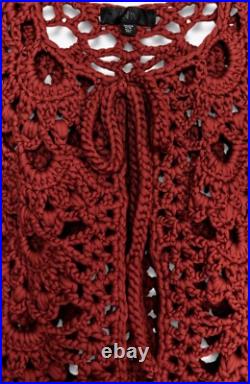 Zara Crochet Cardigan Short Sleeve Terracotta New Ss25 Size M Ref. 0021/019 Zara Crochet Cardigan Short Sleeve Terracotta New Ss25 Size M Ref. 0021/019