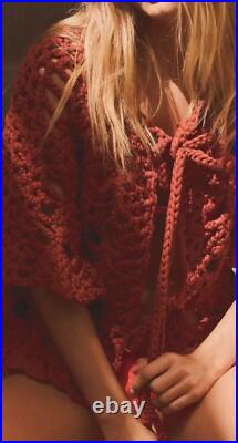 Zara Crochet Cardigan Short Sleeve Terracotta New Ss25 Size M Ref. 0021/019 Zara Crochet Cardigan Short Sleeve Terracotta New Ss25 Size M Ref. 0021/019