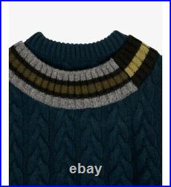 Zara Men's Green Blue Sweater Made From 100% Wool Size M