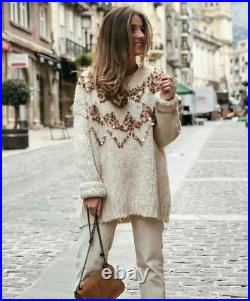 Zara Oversize Wool Mohair Sequin Sweater Wool Sequinned Sweater Jumper