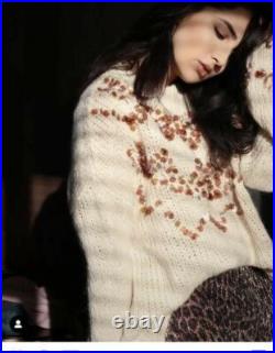 Zara Oversize Wool Mohair Sequin Sweater Wool Sequinned Sweater Jumper