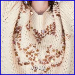 Zara Oversize Wool Mohair Sequin Sweater Wool Sequinned Sweater Jumper