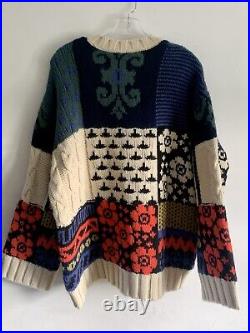 Zara Patchwork Knit Colourful Limited Edition Sweater Jumper Blouse Size Medium