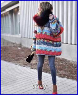 Zara Striped Sweater Jumper Pompoms 6756/100 Bloggers M Medium