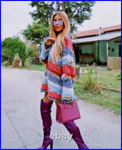 Zara Striped Sweater Jumper Pompoms 6756/100 Bloggers M Medium