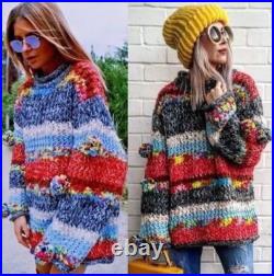 Zara Striped Sweater Jumper Pompoms 6756/100 Bloggers M Medium