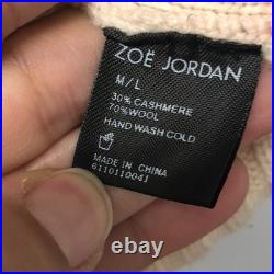 Zoe Jordan Cashmere Wool Sweater Jumper Womens Medium Large Flare Sleeve Artsy